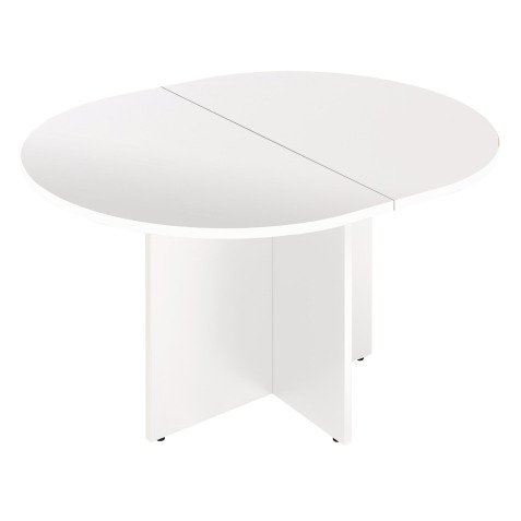 Table modulaire L 140 cm plateau blanc pieds croix Essens