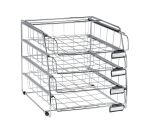 Corbeille à courrier Alba 4 tiroirs chromée