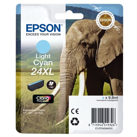 Epson 24XL Cartucho original cian claro claro alta capacidad (740 páginas)