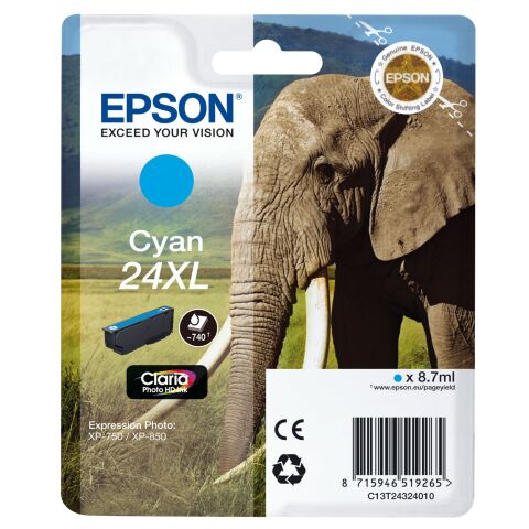 Epson 24XL Cartucho original cian claro alta capacidad (740 páginas)