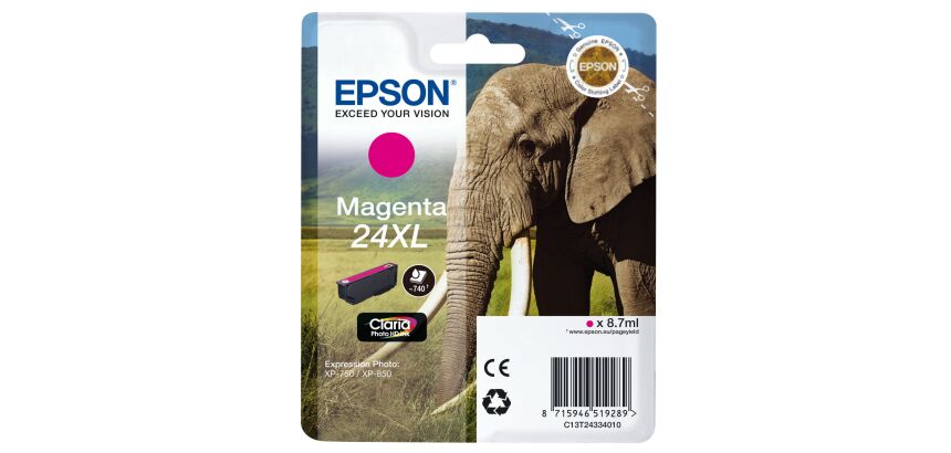 Cartouche Epson24XL Haute capacité couleurs séparées pour imprimante jet d'encre