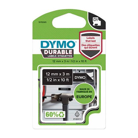 Cinta DYMO D1 DURABLE 12Mmx3M D.Negro