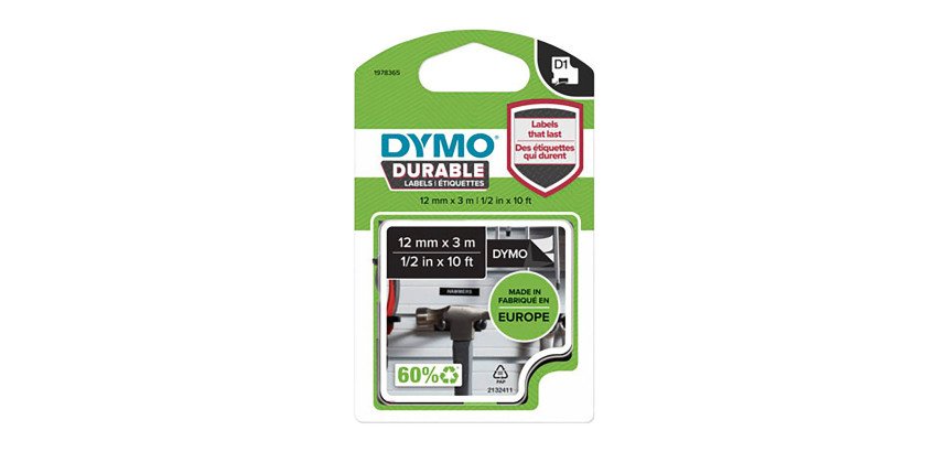 Cinta DYMO D1 DURABLE 12Mmx3M D.Negro