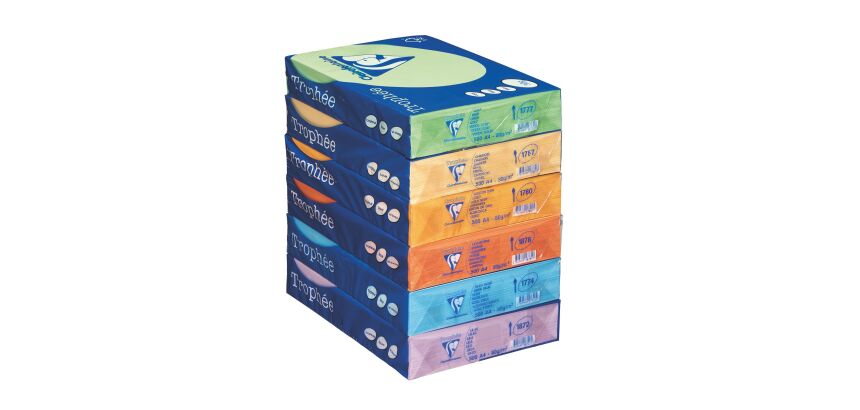 Ramette papier couleur Clairefontaine Trophée couleurs intenses A4 80 gr - 500 feuilles
