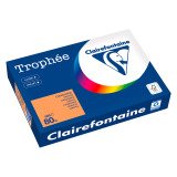 Papier A4 couleur clémentine 80 g Clairefontaine Trophée couleurs intenses - Ramette de 500 feuilles