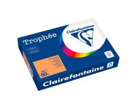 Ramette papier couleur Clairefontaine Trophée couleurs intenses A4 80 gr - 500 feuilles - clémentine