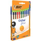 Kugelschreiber Bic Cristal Original Fine extra fein schreiben - Hülle mit 10 klassische Farben