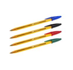Stylo bille Bic Cristal couleurs assorties - Pochette de 10