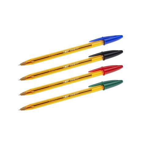 Stylo bille Bic Cristal couleurs assorties - Pochette de 10