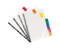 Set van 8 Viquel polypropyleen A4 schuthoesjes - gekleurde tabs