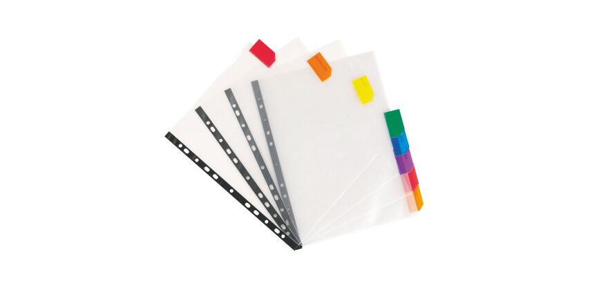 Pochette intercalaire A4 polypropylène incolore RAINBOW CLASS Viquel 8 onglets multicolores - 1 jeu