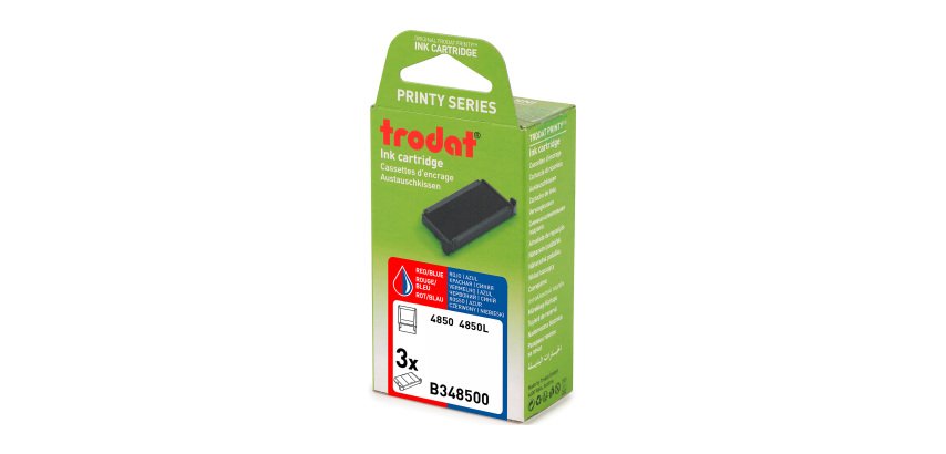 Blister of 3 ink refills Printy 6/4850/2 Trodat – blue/red