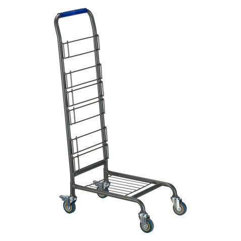 Metallic mail cart without baskets