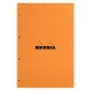 Notepad Rhodia orange stapled and perforated 4 holes 80 sheets large squares n°20 size A4+ 21 x 31.8 cm