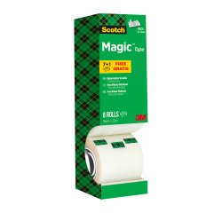 Pack de 7 cintas adhesivas Scotch Magic invisible - Ancho 19 mm x largo 33 m + 1 incluida