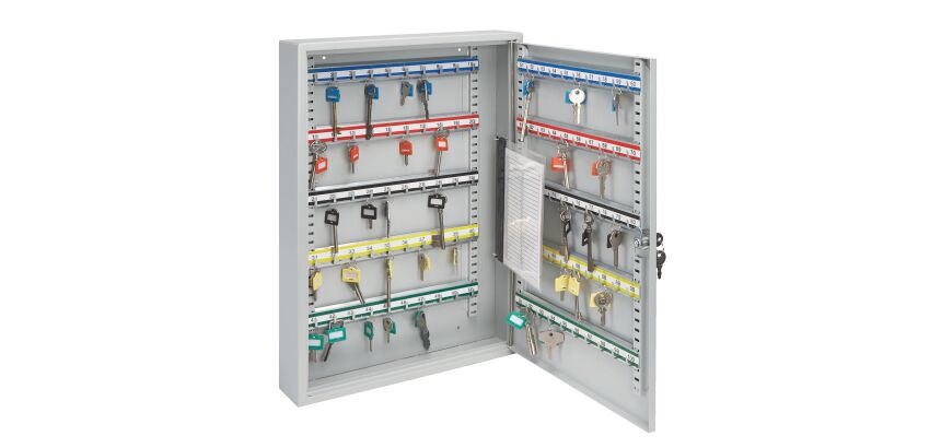 Armoire 100 clés fermeture à clé gris clair