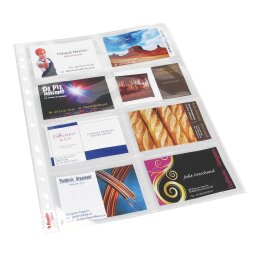 Package of 10 perforated sleeves A4 polypro 10,5/100e for visit cards