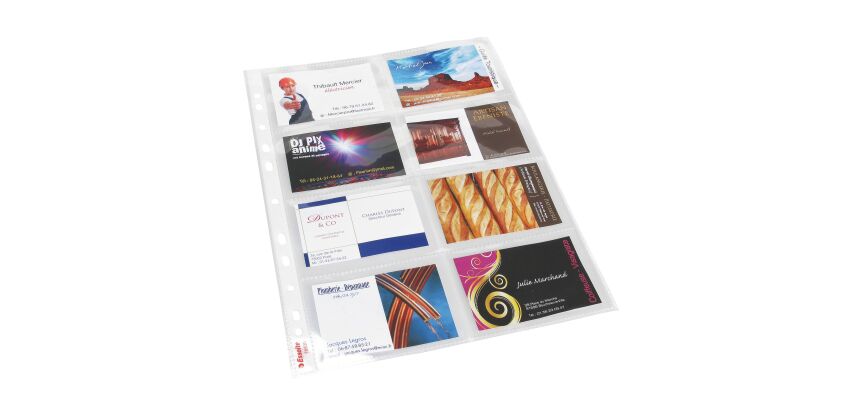 Pack von 10 Prospekthüllen für Visitenkarten A4 aus Polypropylen 10,5/100e