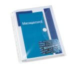 Pochettes transparentes perforées à soufflet et rabat latéral A4 Oxford - polypropylène 20/100e - Paquet de 10