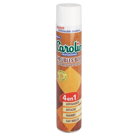 Dépoussiérant aérosol bois  4 en 1 Carolin professionnel - Aérosol 750 ml