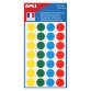 140 coloured stickers Agipa Ø 15 mm 4 assorted colours