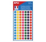 Pastilles adhésives Ø 8 mm couleurs assorties - Pochette de 385 gommettes