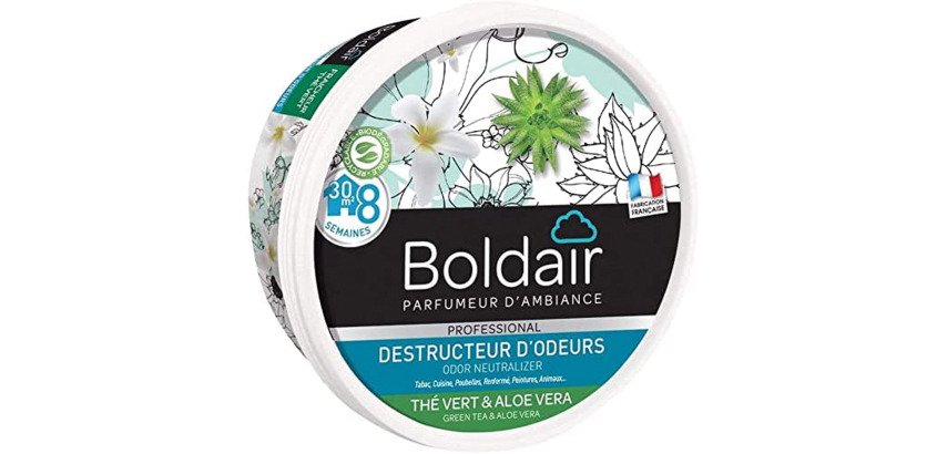 Désodorisant gel Boldair destructeur d'odeurs thé vert - pot de 300 g