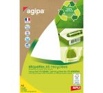 Etiquettes adresses recyclées 48,5 x 18,5 mm Agipa 101246 - Pochette de 280