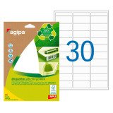 Etiquettes adresses recyclées 19 x 38 mm Agipa 101245 - Pochette de 300