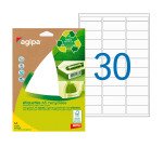 Etiquette adresse jet d'encre et laser recyclée 38 x 19 mm Agipa 101245 blanche - Boîte de 420