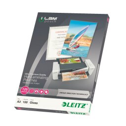 Doos van 100 hoesjes voor plastificatie Leitz - 125 micron A3