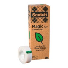 Pack 9 Cintas invisibles ecológicas 19 x 33 Scotch Magic