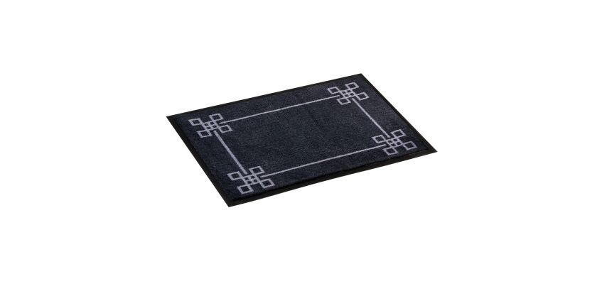 Tapis d'accueil déco 60 x 90 cm noir