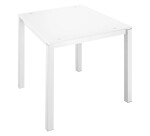 Bureau droit plateau en verre blanc L 80 x P 80 cm, piétement métal droit - Next