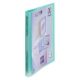 Plastic map met 4 ringen Viquel A4 personaliseerbaar rug 2,5 cm transparant - groen