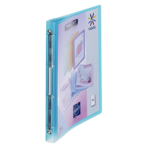 Plastic folder with 4 rings Viquel A4 personalizable back 2,5 cm assorted transparent colours