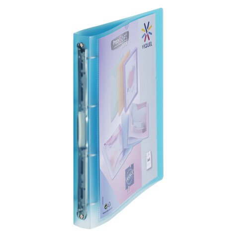 File with 4 rings plastic Viquel personalisable A4 back 3,5 cm transparent