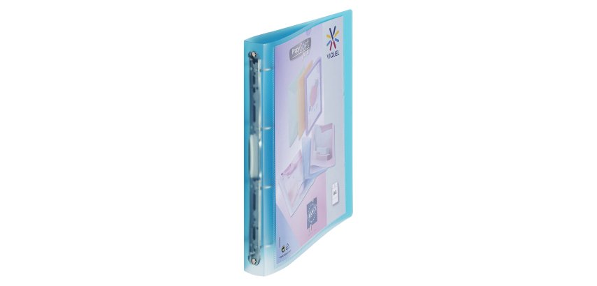 File with 4 rings plastic Viquel personalisable A4 back 3,5 cm transparent