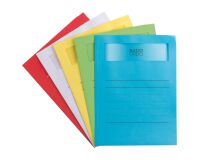 Pack 50 paper sleeves with window Fast Voluminio A4 120 g assorted colours