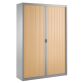 Armoire haute à rideaux démontables décor bois Largeurs spécifiques 200 x 140 cm corps aluminium