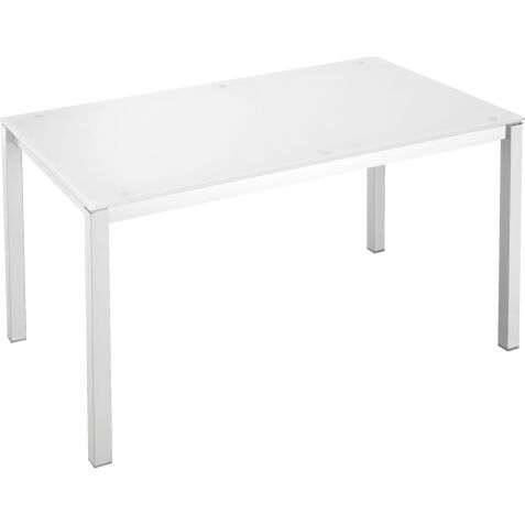 Table de réunion rectangulaire modulaire en verre blanc L 140 x P 80 cm - Next