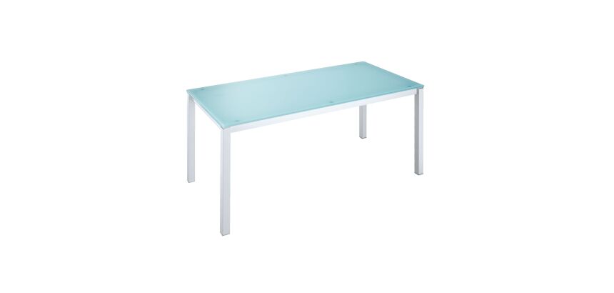 Table de réunion rectangulaire modulaire en verre aigue-marine L 140 x P 80 cm - Next