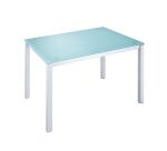 Table de réunion rectangulaire modulaire en verre aigue-marine L 120 x P 80 cm - Next