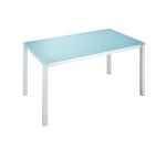 Table de réunion rectangulaire modulaire en verre aigue-marine L 140 x P 80 cm - Next