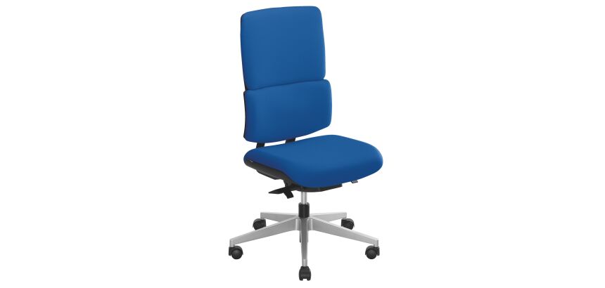 Chaise de bureau IMAX - tissu bleu - sans accoudoirs