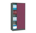 Armoire Harmonie H 180 x L 90 x P 44 cm corps anthracite portes coulissantes couleur