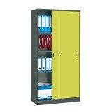 Armoire Harmonie H 180 x L 90 x P 44 cm corps anthracite portes coulissantes couleur