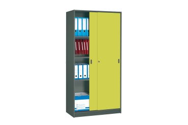 Armoire Harmonie H 180 x L 90 x P 44 cm corps anthracite portes coulissantes couleur