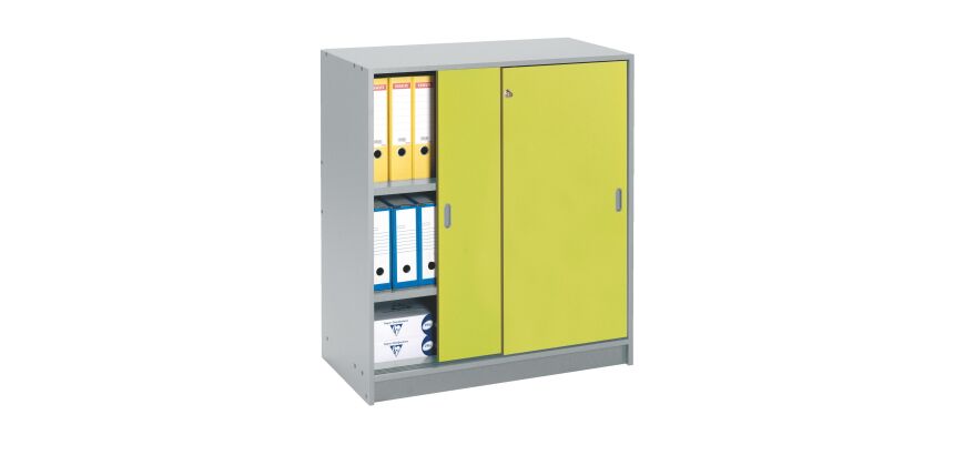 Armoire Harmonie H 100 x L 90 x P 44 cm corps aluminium portes coulissantes couleur