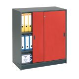 Kleiderschrank Harmonie H 100 x B 90 x T 44 cm Korpus anthrazit, Schiebetüren in Farbe